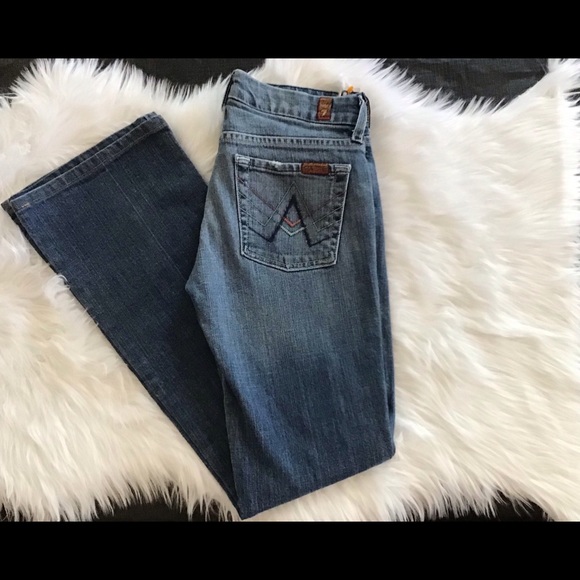 7 For All Mankind Blue & Pink A Pocket Bootcut - Picture 2 of 6